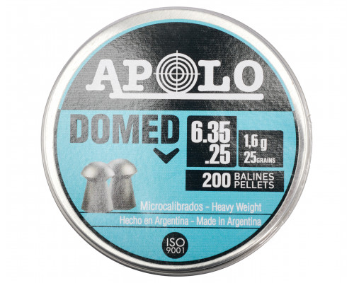 Пули для пневматики Apolo Domed 6,35 мм, 1,6 грамм, 200 штук